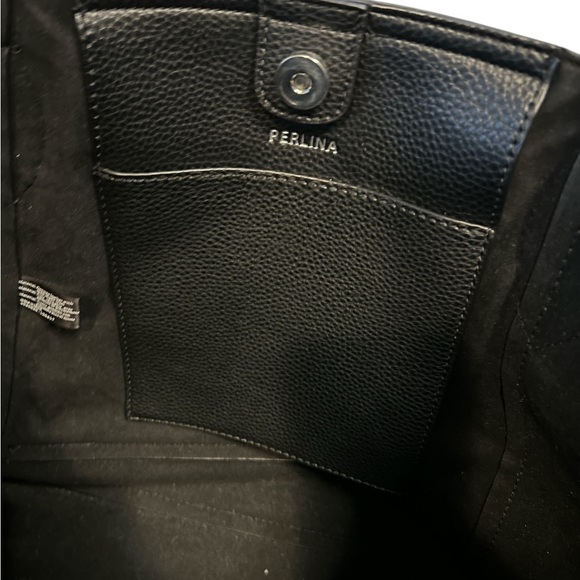 Perlina Black Leather Tote in like new condition. - Picture 3 of 6